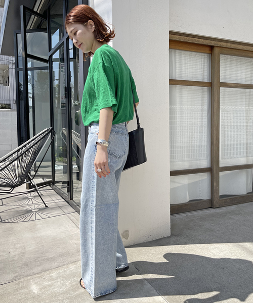 新品♥spick & span スピック リネン天竺テンジクTシャツ ブラック リネン天竺Tシャツ | スピック＆スパン(Spick and Span