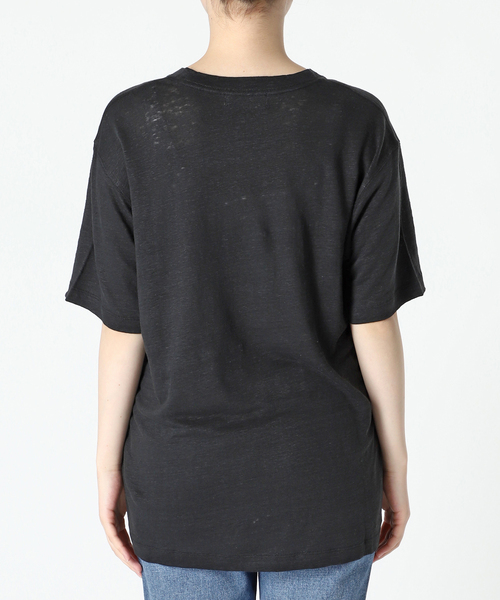 新品♥spick & span スピック リネン天竺テンジクTシャツ ブラック 新品♥spick & span スピック リネン天竺テンジクTシャツ