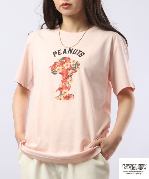 PEANUTS（ピーナッツ）の「PEANUTS スヌーピー フォト Tシャツ 半袖（Tシャツ/カットソー・レディース・オフホワイト/ネイビー/ブルーグレー/チャコール/レモンイエロー/ピンク・L/S/M）」の6枚目の写真