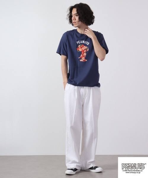 PEANUTS（ピーナッツ）の「PEANUTS スヌーピー フォト Tシャツ 半袖（Tシャツ/カットソー・レディース・オフホワイト/ネイビー/ブルーグレー/チャコール/レモンイエロー/ピンク・L/S/M）」の7枚目の写真