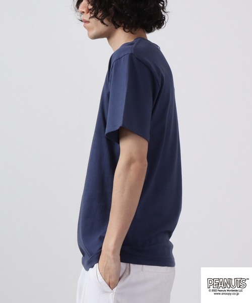 PEANUTS（ピーナッツ）の「PEANUTS スヌーピー フォト Tシャツ 半袖（Tシャツ/カットソー・レディース・オフホワイト/ネイビー/ブルーグレー/チャコール/レモンイエロー/ピンク・L/S/M）」の9枚目の写真