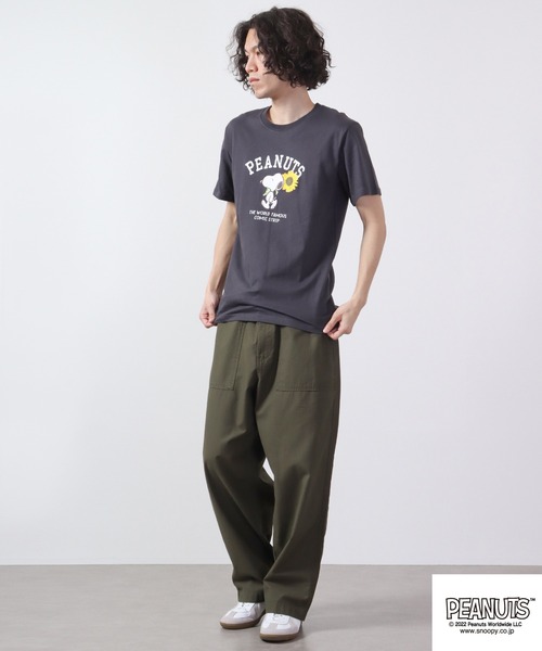 PEANUTS（ピーナッツ）の「PEANUTS スヌーピー フォト Tシャツ 半袖（Tシャツ/カットソー・レディース・オフホワイト/ネイビー/ブルーグレー/チャコール/レモンイエロー/ピンク・L/S/M）」の15枚目の写真