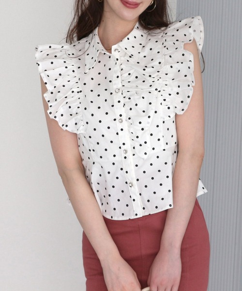 ROYAL PARTY（ロイヤルパーティー）の「ステラブラウス（シャツ/ブラウス・レディース・オフホワイト/ネイビー/ドット/ピンク・FREE）」の22枚目の写真