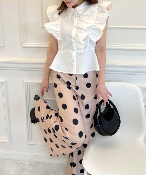 ROYAL PARTY（ロイヤルパーティー）の「ステラブラウス（シャツ/ブラウス・レディース・オフホワイト/ネイビー/ドット/ピンク・FREE）」の21枚目の写真