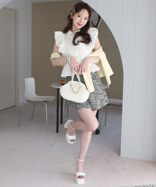 ROYAL PARTY（ロイヤルパーティー）の「ステラブラウス（シャツ/ブラウス・レディース・オフホワイト/ネイビー/ドット/ピンク・FREE）」の16枚目の写真