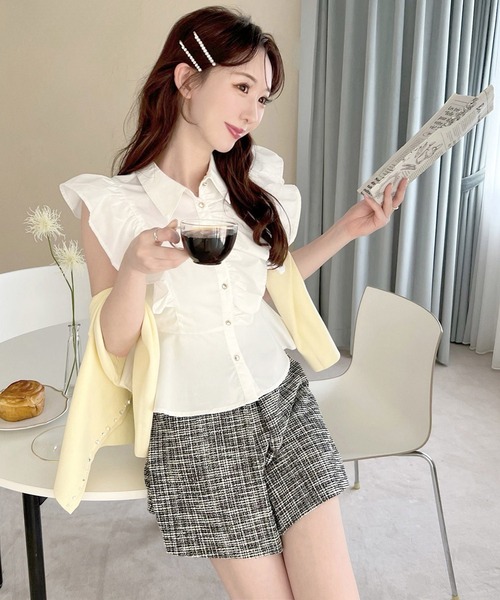 ROYAL PARTY（ロイヤルパーティー）の「ステラブラウス（シャツ/ブラウス・レディース・オフホワイト/ネイビー/ドット/ピンク・FREE）」の12枚目の写真