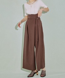 PUBLIC TOKYO | 【岐阜県産】ラップハイウエストワイドストレートパンツ(スラックス)