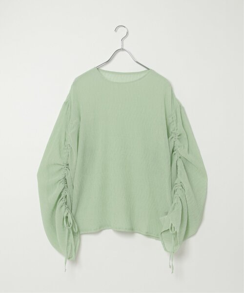 VENCEEXCHANGE（ヴァンスエクスチェンジ）の「シアープリーツ袖ドロストトップス（シャツ/ブラウス・レディース・オフホワイト/ブラック/グリーン/パープル・FREE）」の12枚目の写真