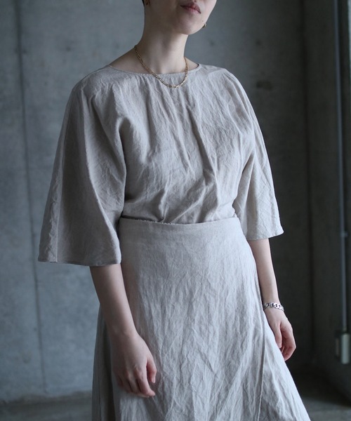 k3&co.（ケイスリーアンドコー）の「SHORT BLOUSE（シャツ/ブラウス・レディース・チャコール/ベージュ・ONE SIZE）」の8枚目の写真