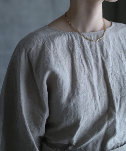 k3&co.（ケイスリーアンドコー）の「SHORT BLOUSE（シャツ/ブラウス・レディース・チャコール/ベージュ・ONE SIZE）」の9枚目の写真