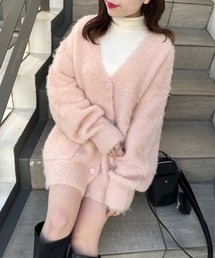 OLIVE des OLIVE | ブークレ起毛ロングカーディガン　1032050040(カーディガン/ボレロ)