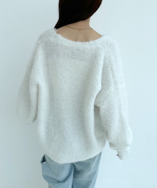 OLIVE des OLIVE（オリーブデオリーブ）の「ブークレ起毛ロングカーディガン　1032050040（カーディガン/ボレロ・レディース・オフホワイト/ピンク/ラベンダー/オートミール・FREE）」の10枚目の写真