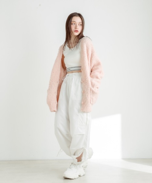 OLIVE des OLIVE（オリーブデオリーブ）の「ブークレ起毛ロングカーディガン　1032050040（カーディガン/ボレロ・レディース・オフホワイト/ピンク/ラベンダー/オートミール・FREE）」の8枚目の写真