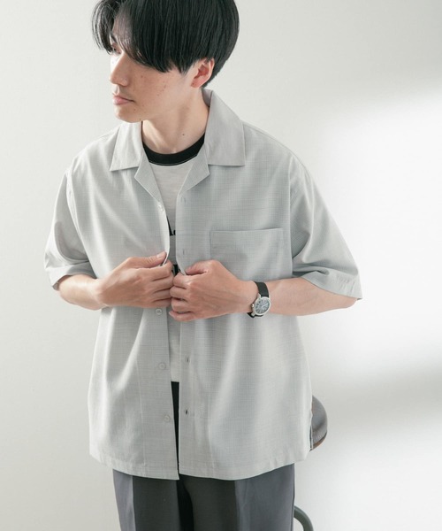 ITEMS URBANRESEARCH(アイテムズ アーバンリサーチ)の「ドライリップクレリックショートスリーブシャツ(シャツ/ブラウス・メンズ・グレー/ピンク/グリーン・MEDIUM/LARGE)」の6枚目の写真