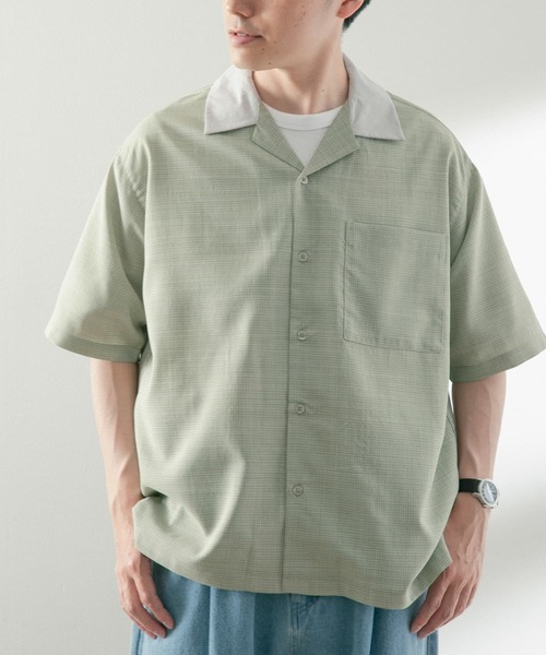 ITEMS URBANRESEARCH(アイテムズ アーバンリサーチ)の「ドライリップクレリックショートスリーブシャツ(シャツ/ブラウス・メンズ・グレー/ピンク/グリーン・MEDIUM/LARGE)」の11枚目の写真