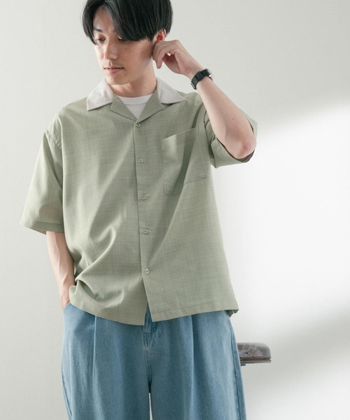 ITEMS URBANRESEARCH(アイテムズ アーバンリサーチ)の「ドライリップクレリックショートスリーブシャツ(シャツ/ブラウス・メンズ・グレー/ピンク/グリーン・MEDIUM/LARGE)」の12枚目の写真