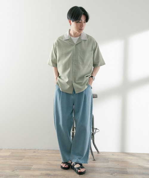 ITEMS URBANRESEARCH(アイテムズ アーバンリサーチ)の「ドライリップクレリックショートスリーブシャツ(シャツ/ブラウス・メンズ・グレー/ピンク/グリーン・MEDIUM/LARGE)」の15枚目の写真