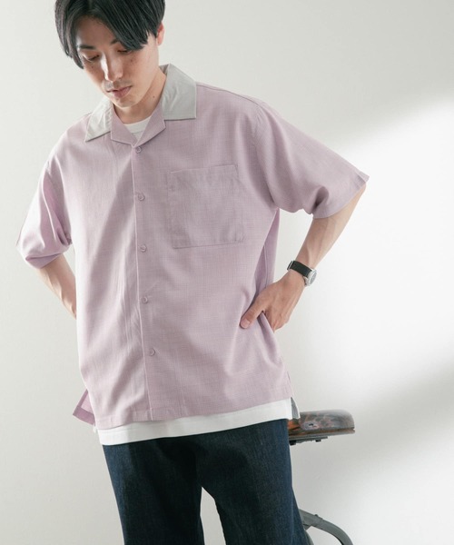 ITEMS URBANRESEARCH(アイテムズ アーバンリサーチ)の「ドライリップクレリックショートスリーブシャツ(シャツ/ブラウス・メンズ・グレー/ピンク/グリーン・MEDIUM/LARGE)」の16枚目の写真