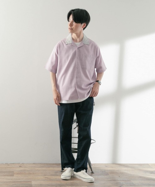 ITEMS URBANRESEARCH(アイテムズ アーバンリサーチ)の「ドライリップクレリックショートスリーブシャツ(シャツ/ブラウス・メンズ・グレー/ピンク/グリーン・MEDIUM/LARGE)」の21枚目の写真