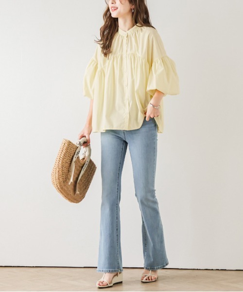 SUGAR BISKET（シュガービスケット）の「ボリューム袖ギャザーブラウス（シャツ/ブラウス・レディース・ブラック/ホワイト/グリーン/イエロー・フリー）」の15枚目の写真