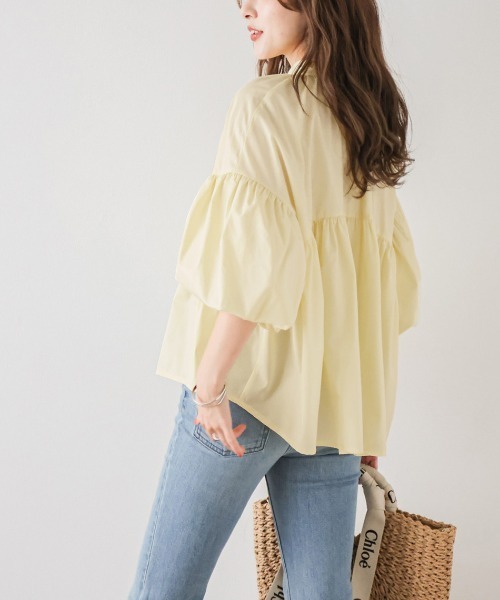 SUGAR BISKET（シュガービスケット）の「ボリューム袖ギャザーブラウス（シャツ/ブラウス・レディース・ブラック/ホワイト/グリーン/イエロー・フリー）」の17枚目の写真