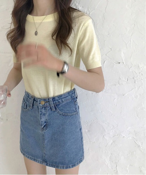 gossip!ロサンゼルス(ゴシップロサンゼルス)の「デニムミニスカート(デニムスカート・レディース・ライトブルー/ブルー・S/M)」の12枚目の写真