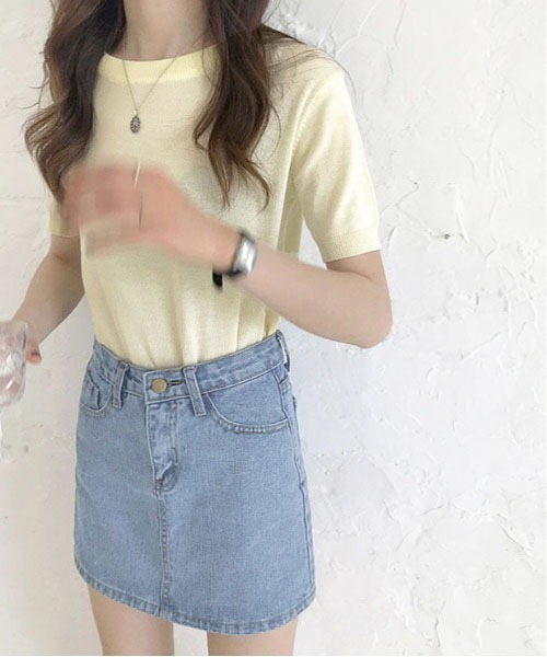 gossip!ロサンゼルス(ゴシップロサンゼルス)の「デニムミニスカート(デニムスカート・レディース・ライトブルー/ブルー・S/M)」の13枚目の写真