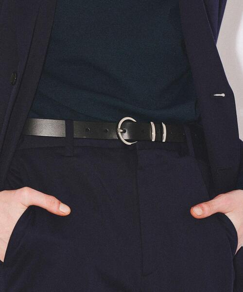 tk.TAKEO KIKUCHI(ティーケータケオキクチ)の「◆シンプルナローレザーベルト(ベルト・メンズ・ブラック/ブラック系/ブラック系1・00)」の2枚目の写真