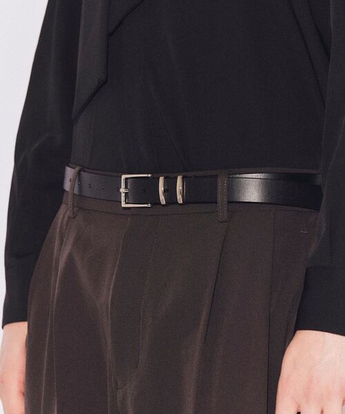 tk.TAKEO KIKUCHI(ティーケータケオキクチ)の「◆シンプルナローレザーベルト(ベルト・メンズ・ブラック/ブラック系/ブラック系1・00)」の3枚目の写真