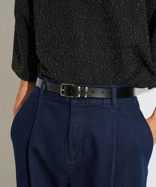 tk.TAKEO KIKUCHI(ティーケータケオキクチ)の「◆シンプルナローレザーベルト(ベルト・メンズ・ブラック/ブラック系/ブラック系1・00)」の19枚目の写真