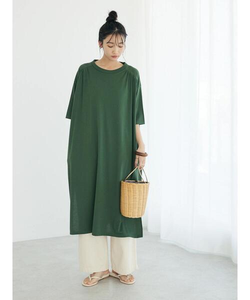 CRAFT STANDARD BOUTIQUE（クラフトスタンダードブティック）の「ショルダーギャザーカットワンピース（ワンピース・レディース・ブラック/カーキ/ブラウン・FREE）」の6枚目の写真