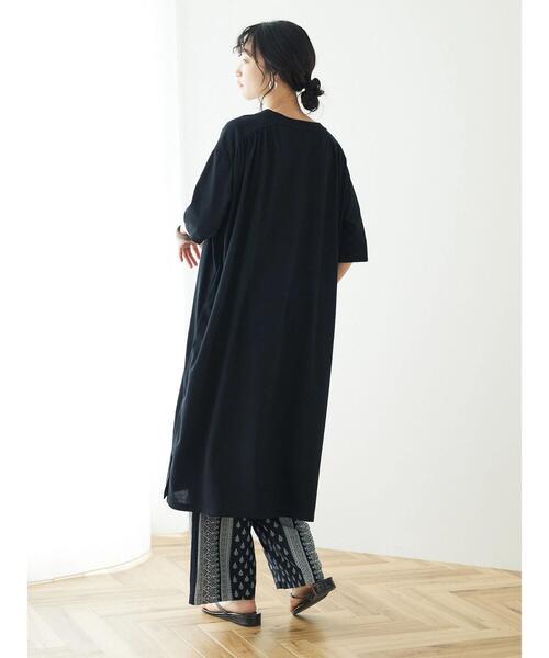 CRAFT STANDARD BOUTIQUE（クラフトスタンダードブティック）の「ショルダーギャザーカットワンピース（ワンピース・レディース・ブラック/カーキ/ブラウン・FREE）」の10枚目の写真