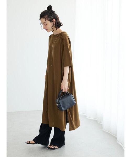 CRAFT STANDARD BOUTIQUE（クラフトスタンダードブティック）の「ショルダーギャザーカットワンピース（ワンピース・レディース・ブラック/カーキ/ブラウン・FREE）」の20枚目の写真