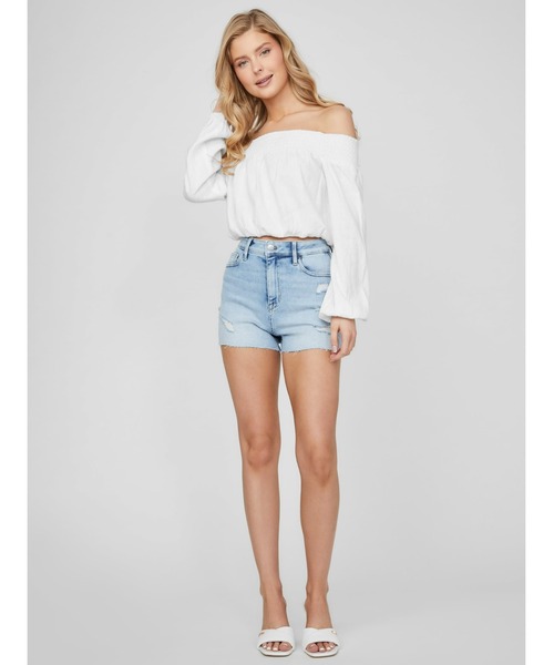 Guess(ゲス)の「Ilar Linen Off Shldr Top オフショルダートップス (シャツ/ブラウス・レディース・ピンク/ホワイト・X-SMALL/SMALL)」の8枚目の写真