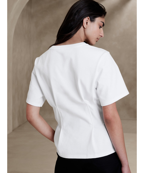 Banana Republic(バナナリパブリック)の「Penelope コルセットtシャツ(Tシャツ/カットソー・レディース・ホワイト/ブラック・L/M/S/XS)」の6枚目の写真