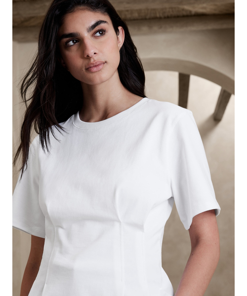 Banana Republic(バナナリパブリック)の「Penelope コルセットtシャツ(Tシャツ/カットソー・レディース・ホワイト/ブラック・L/M/S/XS)」の9枚目の写真