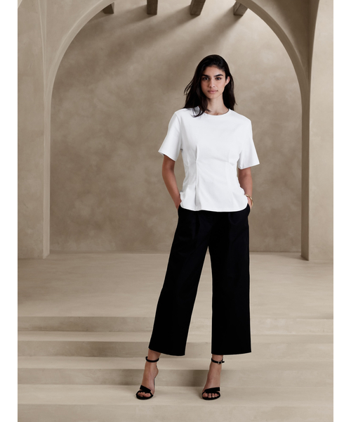 Banana Republic(バナナリパブリック)の「Penelope コルセットtシャツ(Tシャツ/カットソー・レディース・ホワイト/ブラック・L/M/S/XS)」の3枚目の写真