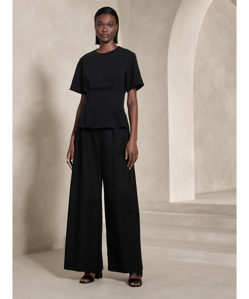 Banana Republic(バナナリパブリック)の「Penelope コルセットtシャツ(Tシャツ/カットソー・レディース・ホワイト/ブラック・L/M/S/XS)」の4枚目の写真