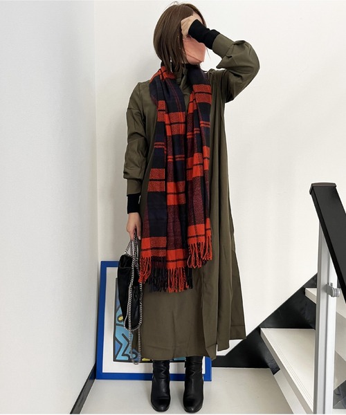 ARCADE(アーケード)の「袖ボリューム ロングシャツ ワンピース -ARCADE Limited Line-(ワンピース・レディース・ブラウン系その他/カーキ/グリーン/モカ・FREE)」の5枚目の写真