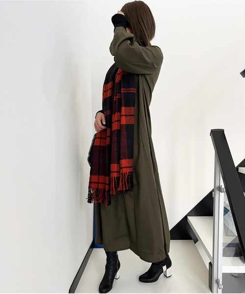 ARCADE(アーケード)の「袖ボリューム ロングシャツ ワンピース -ARCADE Limited Line-(ワンピース・レディース・ブラウン系その他/カーキ/グリーン/モカ・FREE)」の6枚目の写真