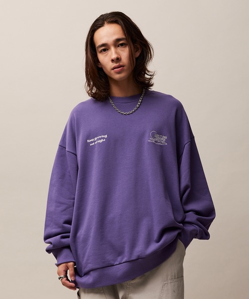 re_k by JUNRED（レクバイジュンレッド）の「re_k by JUNRED / ジャンブルドローイングスウェットプルオーバー（スウェット・メンズ・パープル/ライトグレー/チャコールグレー・S/M/L）」の3枚目の写真