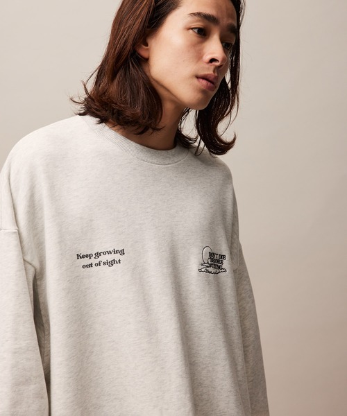 re_k by JUNRED（レクバイジュンレッド）の「re_k by JUNRED / ジャンブルドローイングスウェットプルオーバー（スウェット・メンズ・パープル/ライトグレー/チャコールグレー・S/M/L）」の8枚目の写真