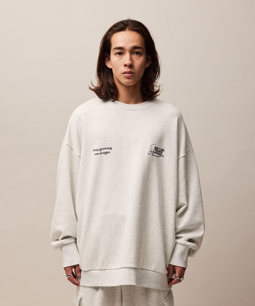 re_k by JUNRED（レクバイジュンレッド）の「re_k by JUNRED / ジャンブルドローイングスウェットプルオーバー（スウェット・メンズ・パープル/ライトグレー/チャコールグレー・S/M/L）」の7枚目の写真