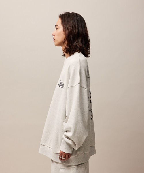 re_k by JUNRED（レクバイジュンレッド）の「re_k by JUNRED / ジャンブルドローイングスウェットプルオーバー（スウェット・メンズ・パープル/ライトグレー/チャコールグレー・S/M/L）」の15枚目の写真