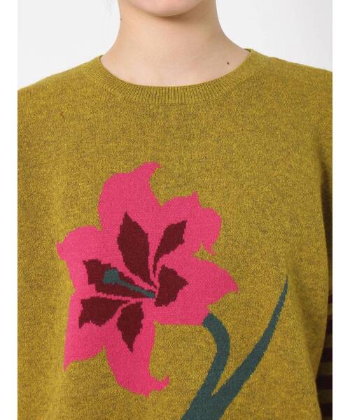 jouetie（ジュエティ）の「フラワーモチーフジャカードニット（ニット/セーター・レディース・ブルー/イエロー/ブラック・MEDIUM）」の18枚目の写真
