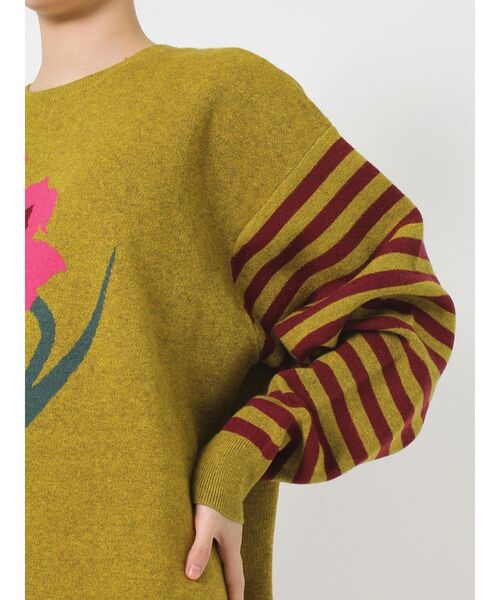 jouetie（ジュエティ）の「フラワーモチーフジャカードニット（ニット/セーター・レディース・ブルー/イエロー/ブラック・MEDIUM）」の19枚目の写真