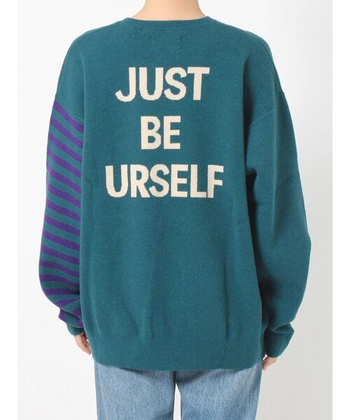 jouetie（ジュエティ）の「フラワーモチーフジャカードニット（ニット/セーター・レディース・ブルー/イエロー/ブラック・MEDIUM）」の22枚目の写真