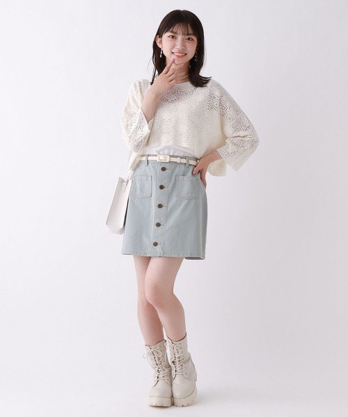 repipi armario（レピピ アルマリオ）の「マエボタンスカパン（スカート・キッズ・ブラック/ケミカルウォッシュ/その他/ブルー系/ブラウン/ブラック系その他/ネイビー・MEDIUM/SMALL/LARGE）」の13枚目の写真