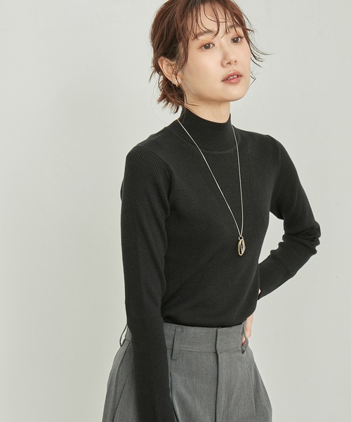 ROPE' PICNIC（ロペピクニック）の「パチパチしにくい・洗濯機OK・アンチピリング/ハイネックニットプルオーバー（ニット/セーター・レディース・レッド/ブルー系その他6/ブラック/ホワイト系その他5・38）」の3枚目の写真