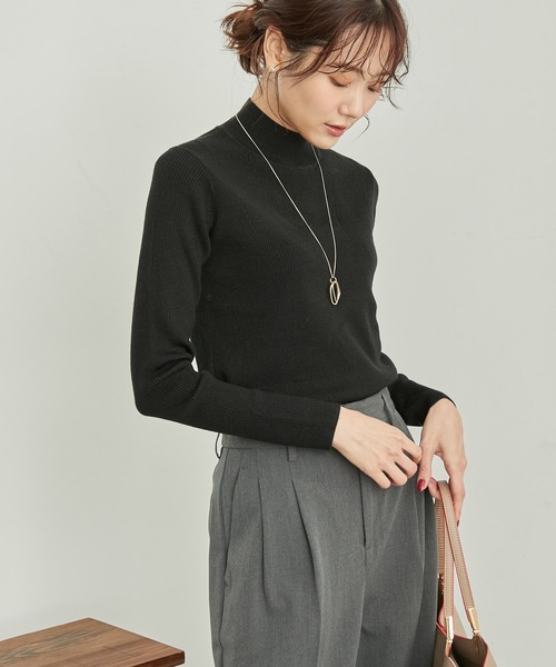 ROPE' PICNIC（ロペピクニック）の「パチパチしにくい・洗濯機OK・アンチピリング/ハイネックニットプルオーバー（ニット/セーター・レディース・レッド/ブルー系その他6/ブラック/ホワイト系その他5・38）」の7枚目の写真